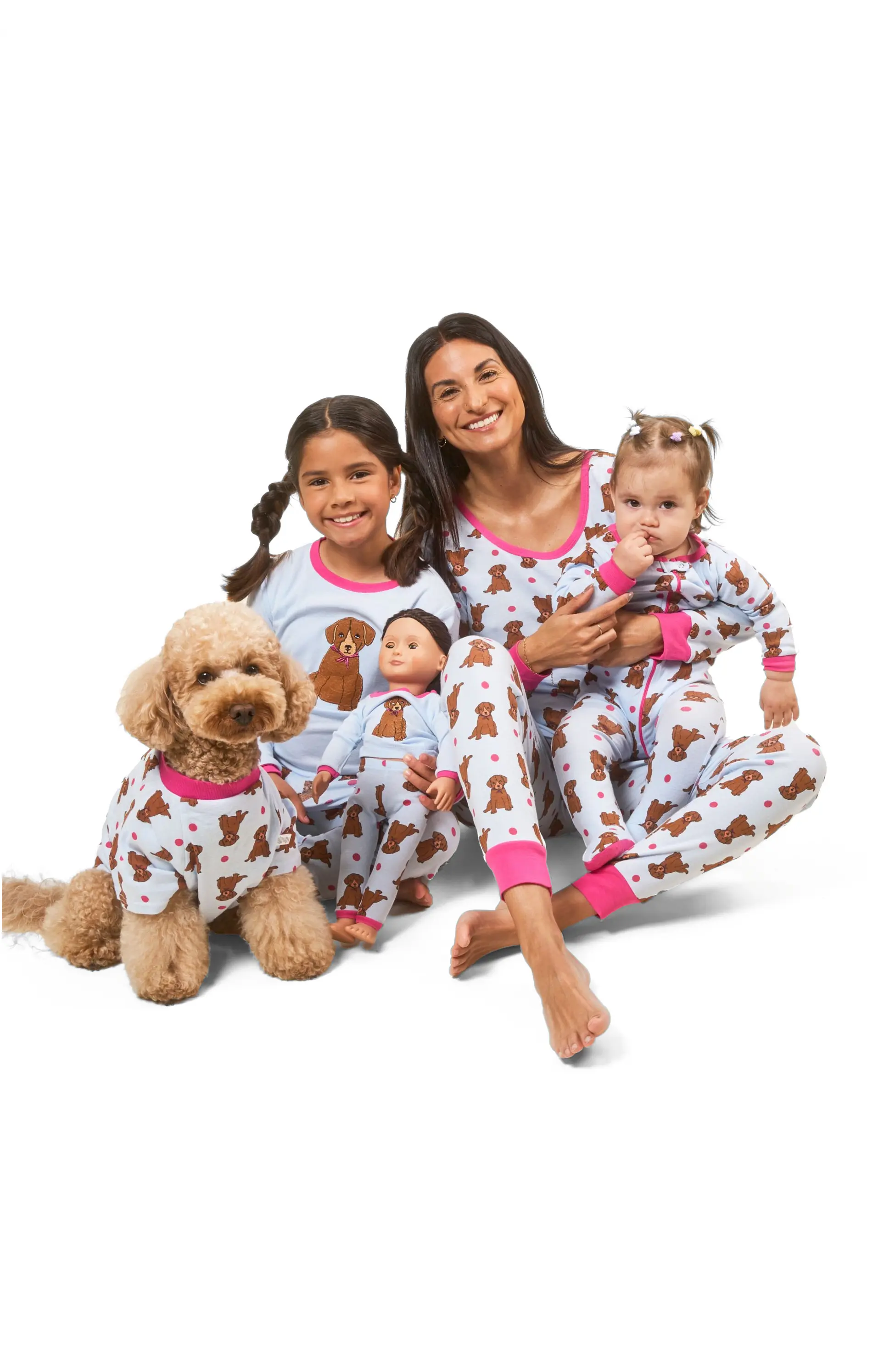 Dog Cotton Matching Family Pajamas, Animals & Paw Prints